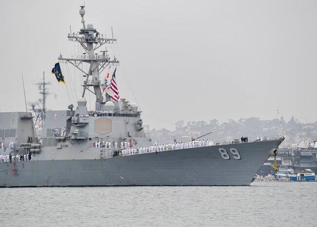 USS Mustin returns to San Diego after 15 years of service in Japan
