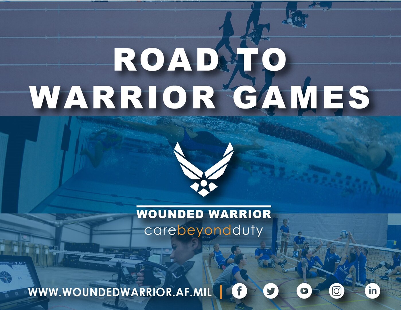 The 2021 Department of Defense Warrior Games Team Air Force is at Joint Base San Antonio-Randolph, Texas for a week of intense training in preparation for the games in September. (U.S. Air Force Graphic by Melissa Espinales)