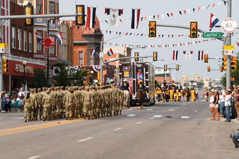 troops marching