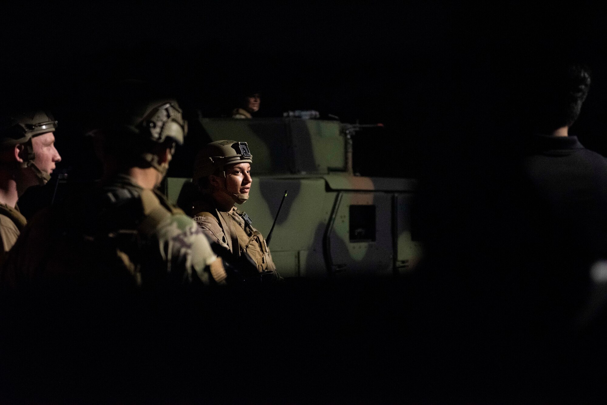 8th Security Forces Squadron Airmen participate in a routine training scenario at Kunsan Air Base, Republic of Korea, July 26, 2021. Members of the 8th SFS broke into teams and cleared buildings on Kunsan AB with the objective of locating and apprehending a criminal role player. These trainings enhance the lethality and readiness of the 8th SFS. (U.S. Air Force photo by Staff Sgt. Gabrielle Spalding)