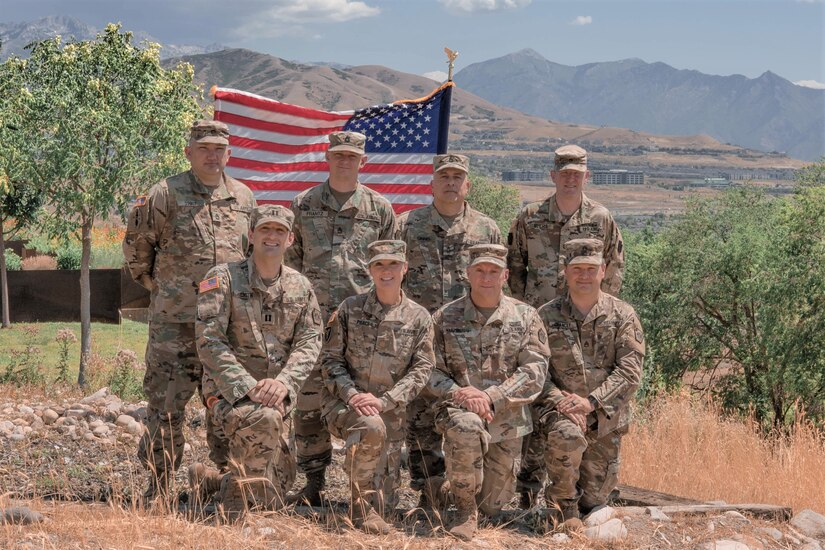 Eight cyber experts from the Pennsylvania National Guard participated in Cyber Shield, the Department of Defense’s largest unclassified cyber defense exercise, from July 10-23 at Camp Williams, Utah. Bottom row (from left to right): Capt. Sean Smith, Maj. Christine Pierce, Chief Warrant Officer 3 Jeremy Marroncelli, Staff Sgt. Andrew Clancey; Top row (from left to right): Sgt. 1st Class Keith Stout, Sgt. 1st Class Brian Frantz, Master Sgt. Elefterios Ginnis, Sgt. 1st Class Douglas Byers
