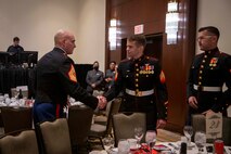 The 19th Sergeant Major of the Marine Corps, Sgt. Maj. Troy E. Black, attends the Marine Corps Aviation Association (MCAA) Awards Banquet, Dallas, Texas, July 22, 2021. The Sergeant Major of the Marine Corps attended to present the Marine aviators who received 2021 awards. The MCAA is a non-profit organization that recognizes professional excellence in Marine aviation, educates the public on its history and heritage, and annually awards 28 Marine Corps Aviation Awards. (U.S. Marine Corps photo by Sgt. Victoria Ross)