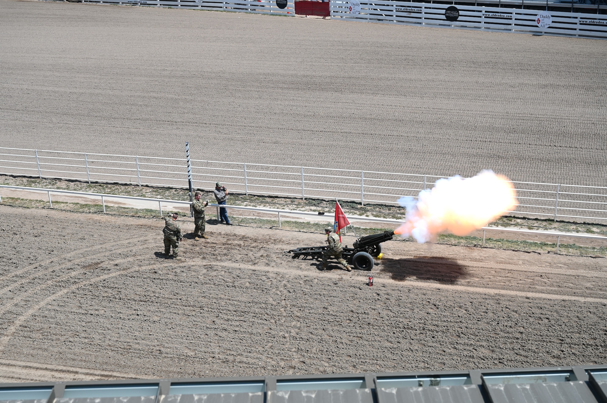 Conventional ammunition Airmen from the 90th Munitions Squadron operate a cannon during Military Monday at Frontier Park in Cheyenne, Wyoming, July 26, 2021. The 90 MUNS operates its cannon during special events. Military Monday honors those serving in the local community and provides an opportunity to showcase the strong relationship between the base and the local community. (U.S. Air Force photo by Glenn S. Robertson)