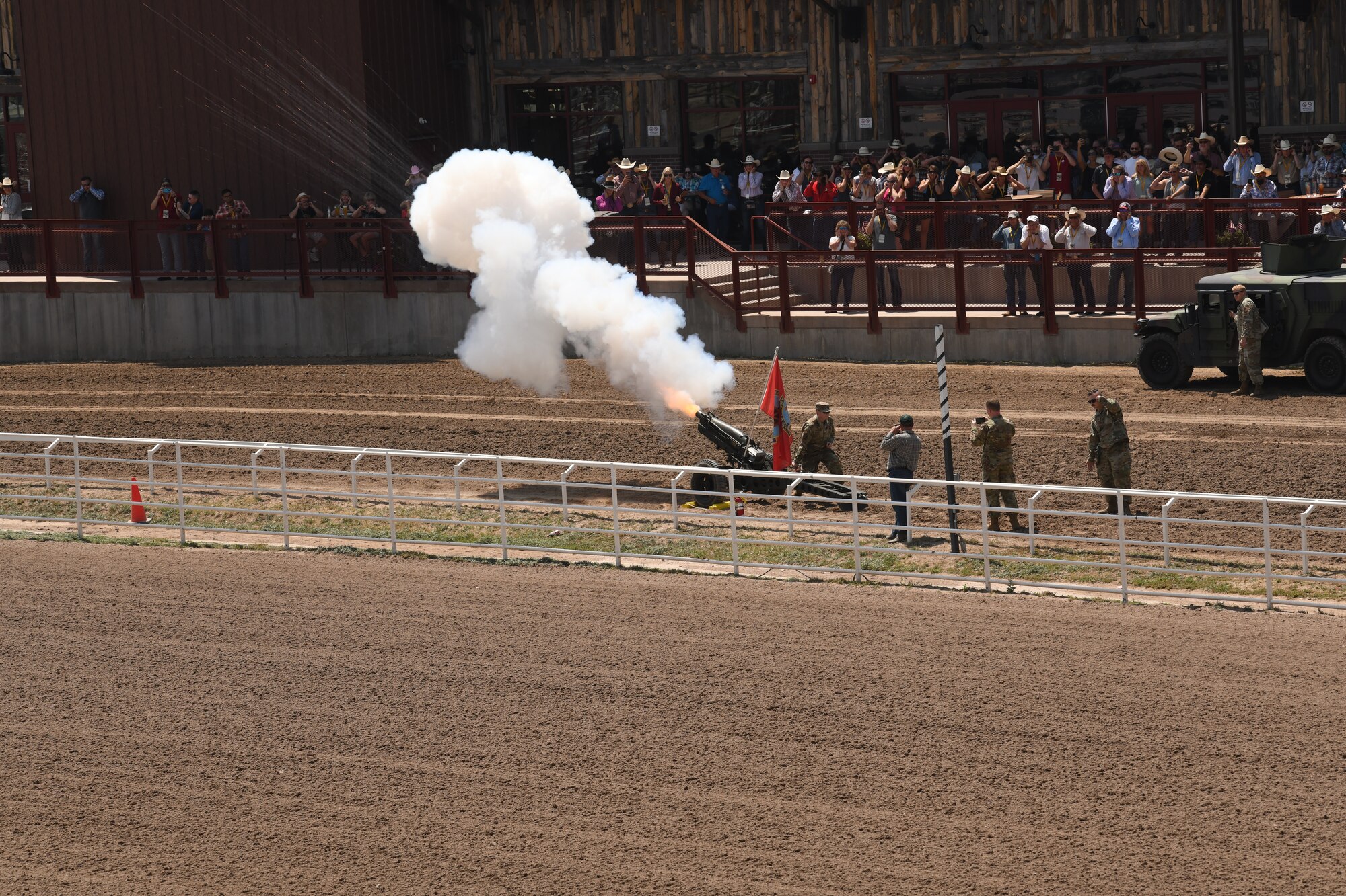 Conventional ammunition Airmen from the 90th Munitions Squadron operate a cannon during Military Monday at Frontier Park in Cheyenne, Wyoming, July 26, 2021. The 90th MUNS operates its cannon during special events. Military Monday honors those serving in the local community and provides an opportunity to showcase the strong relationship between the base and the local community. (U.S. Air Force photo by Airman 1st Class Darius R. Frazier)