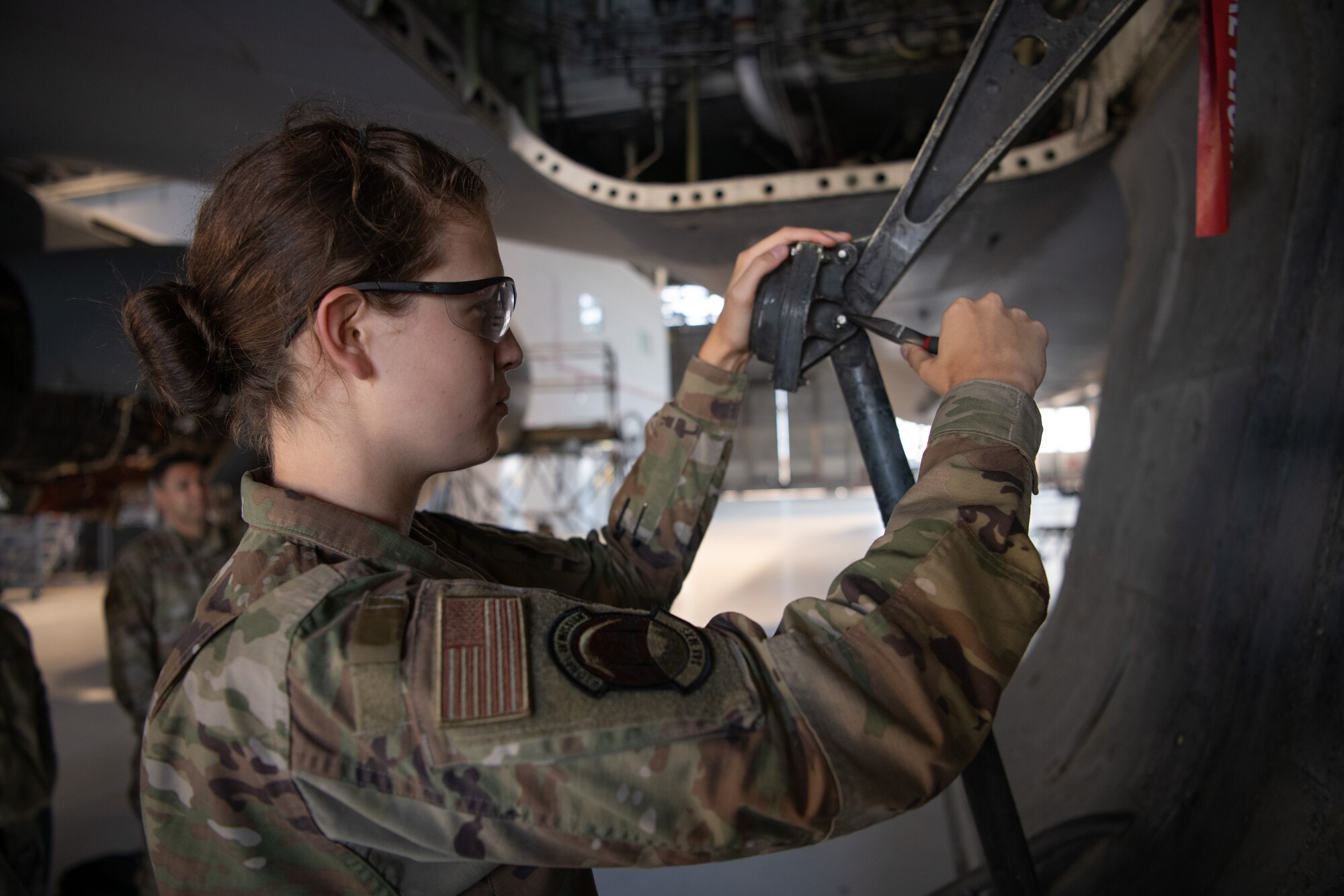Senior Airman Ashley Walsh helps to keep 349th Air Mobility Wing ready to fly