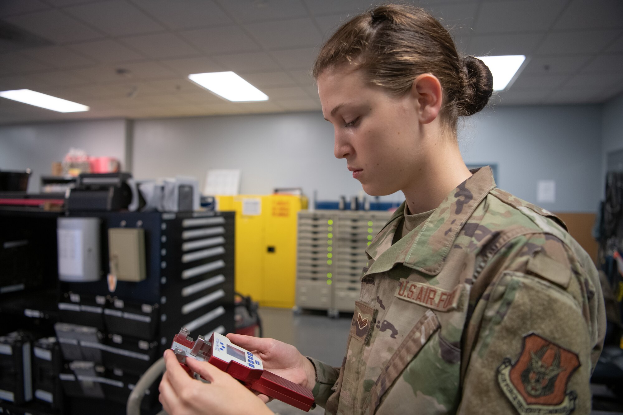 Senior Airman Ashley Walsh helps to keep 349th Air Mobility Wing ready to fly