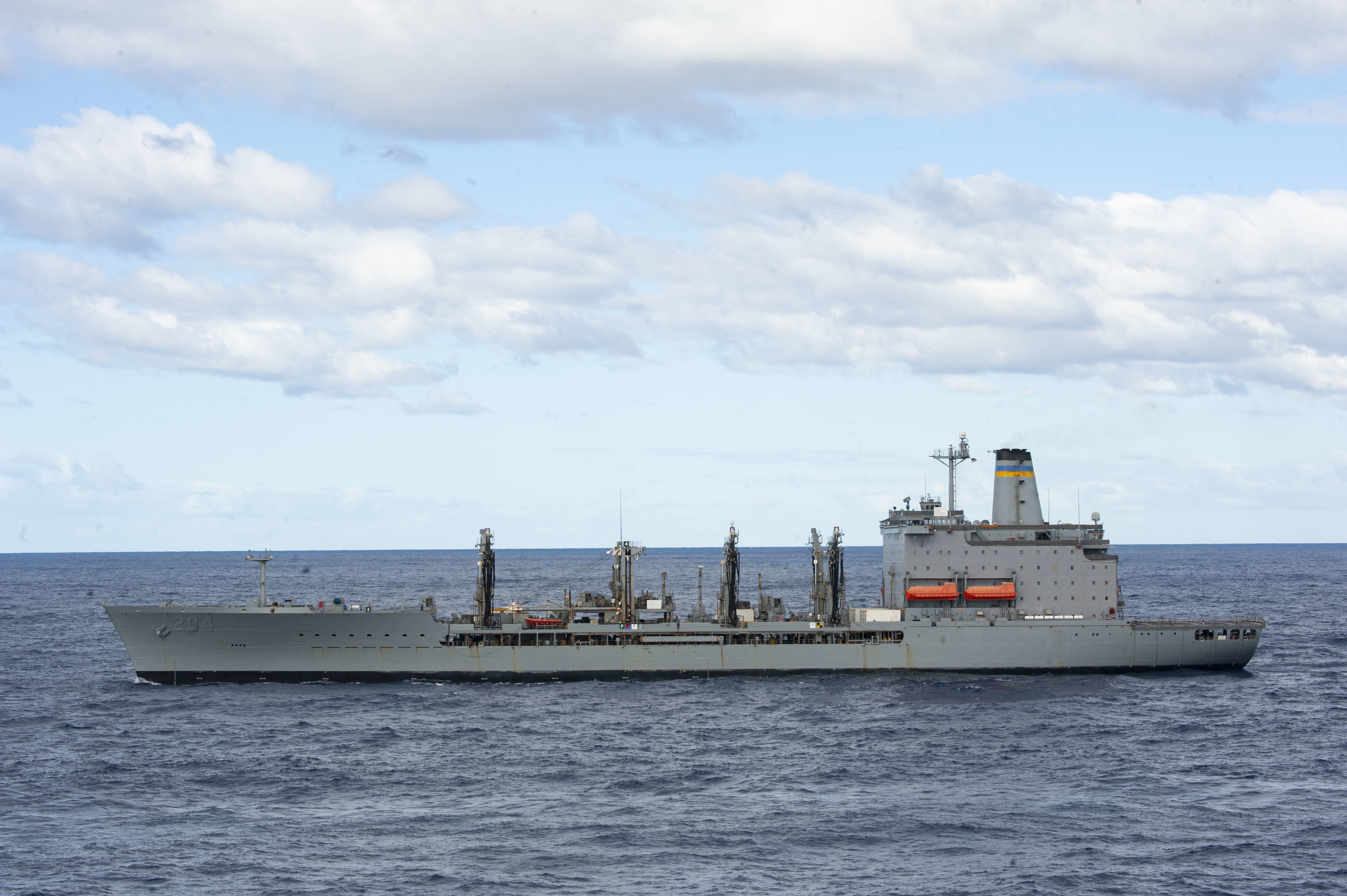 USNS Rappahannock (T-AO 204) steams in formation alongside partner nations and allies during Talisman Sabre (TS) 21.