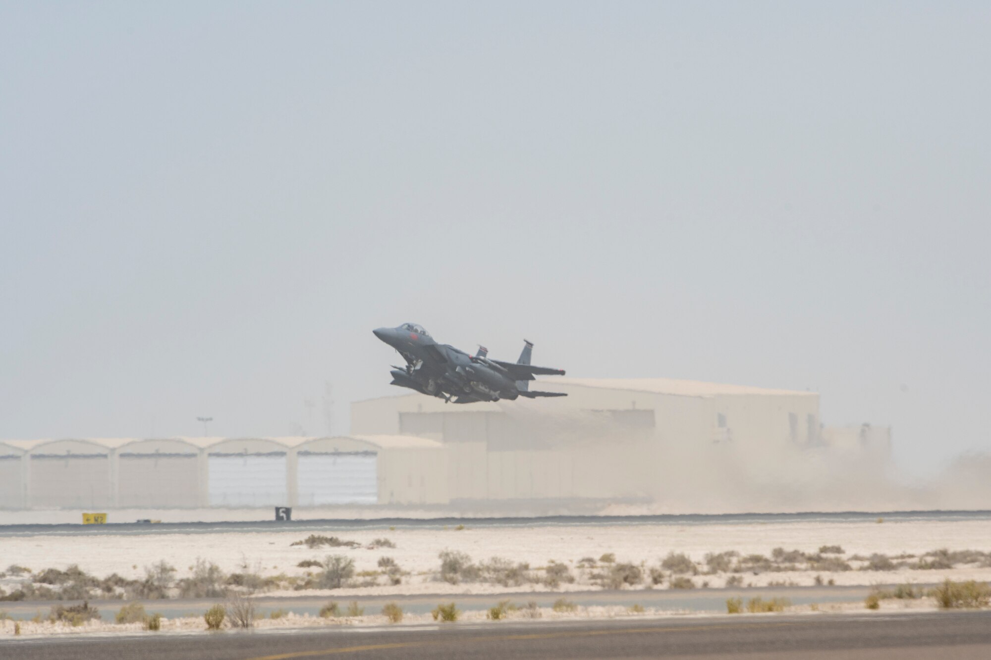 F-15 jet taking off