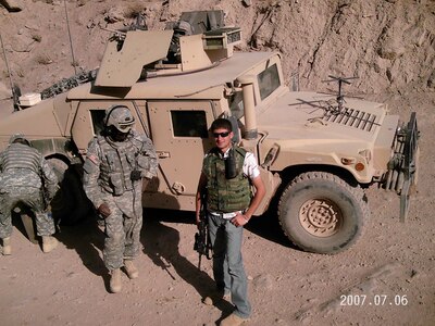 Fahim Masoud on a mission to Qala e Naw, in the Badghis Province in northeast Afghanistan. Masoud, now a second lieutenant in the Illinois Army National Guard, served as an interpreter for the U.S. military before coming to the United States on a student visa.