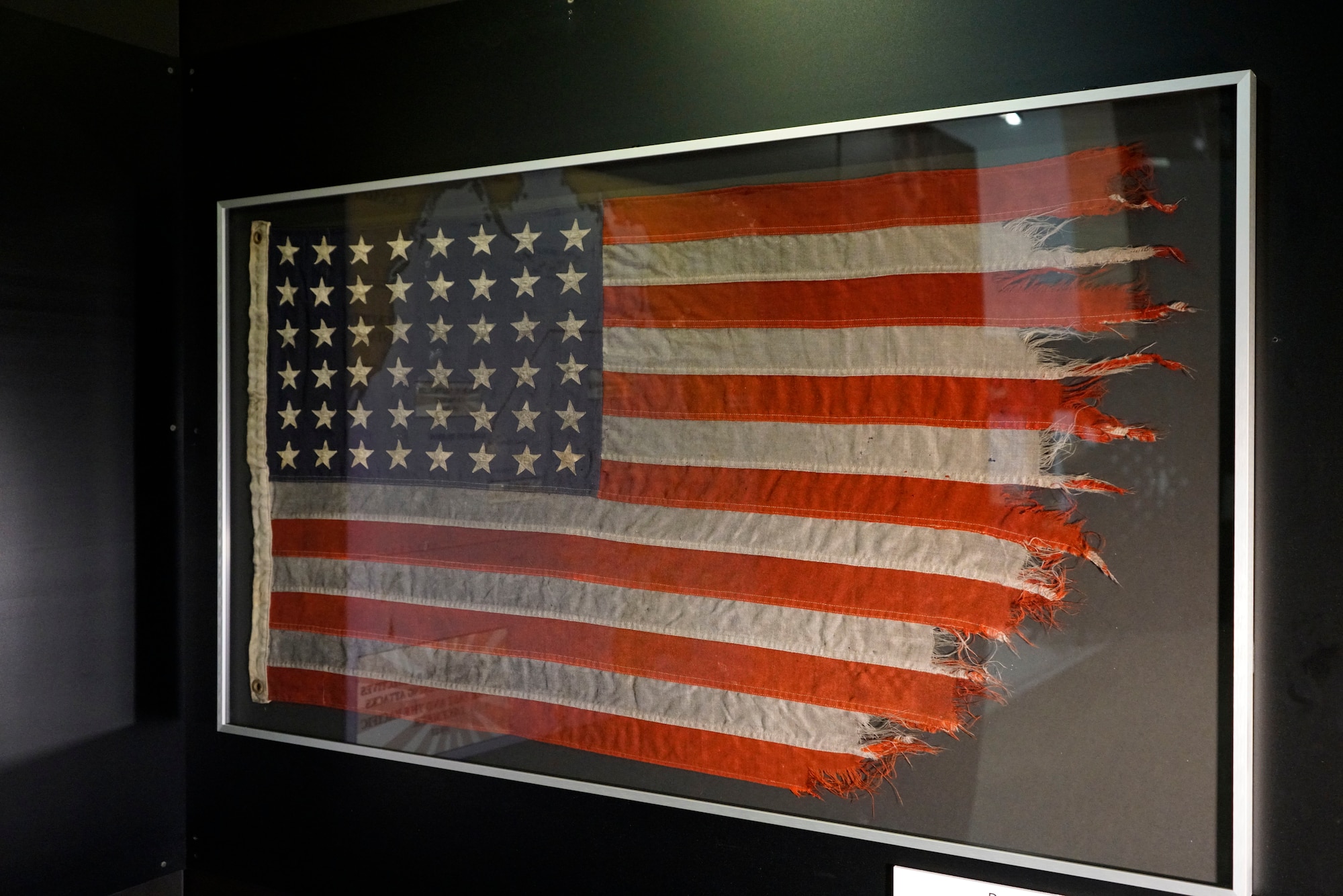 This flag was flown on the U.S.S. St. Louis at Pearl Harbor on Dec. 7, 1941, the day of the Japanese attack