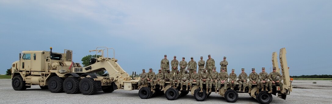 443rd Transportation Company heavy equipment transporter training