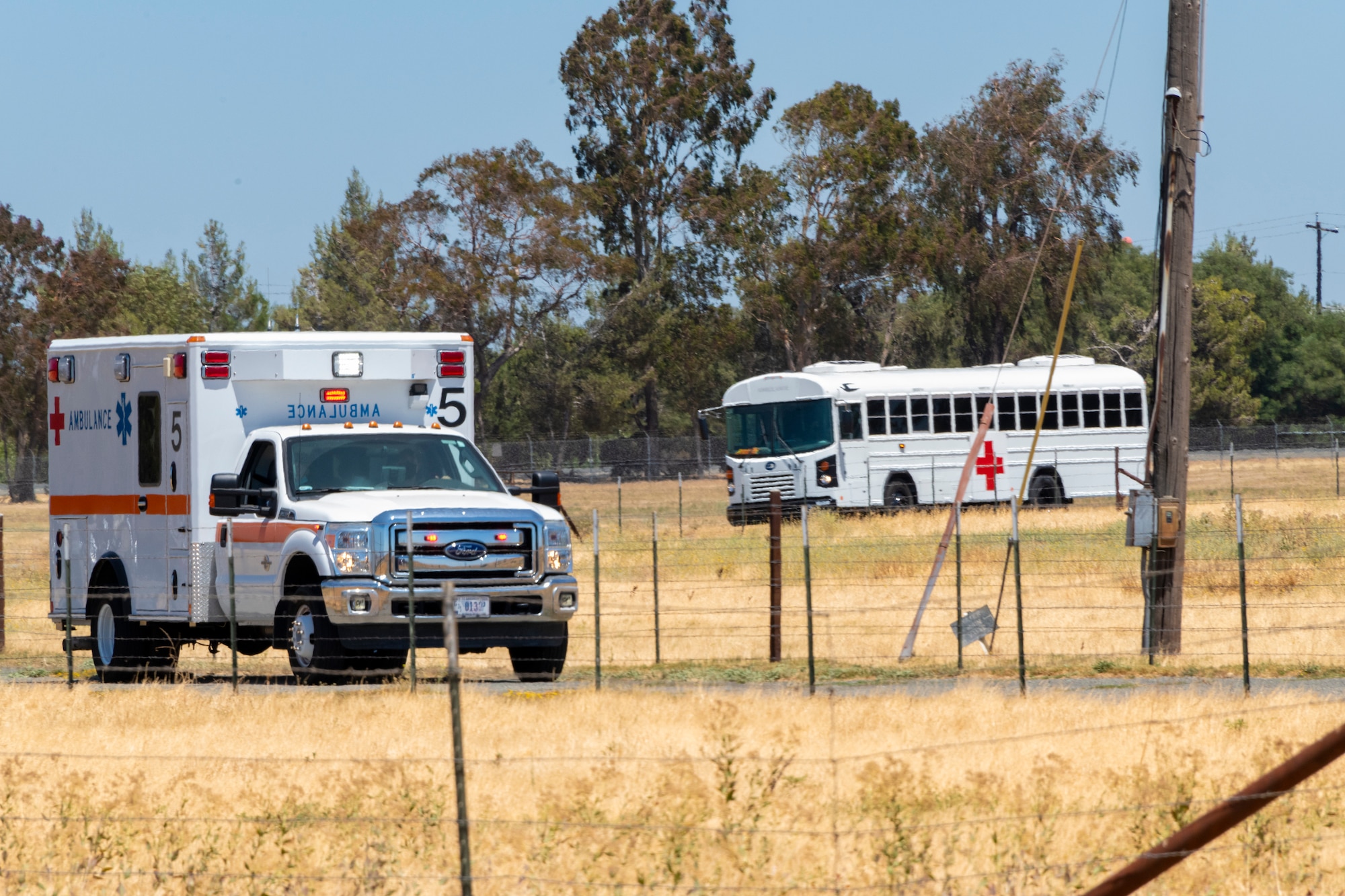 Airmen participating in a medical training exercise