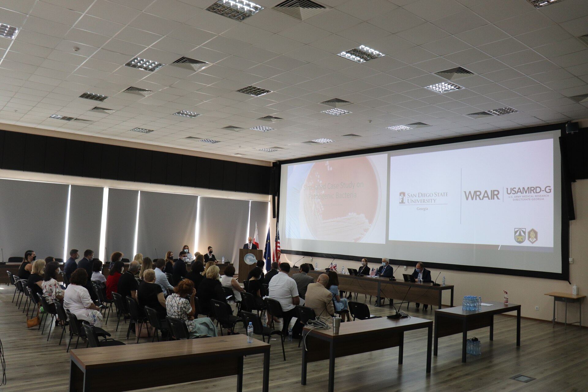 Ambassador Kelly C. Degnan joined USAMRD-G Director LTC Matthew Scherer at the fourth annual graduation ceremony and Internship Capstone Exercise for Georgian students participating in the Walter Reed Army Institute of Research (WRAIR) - San Diego State University (SDSU)-Tbilisi State University (TSU) internship program.