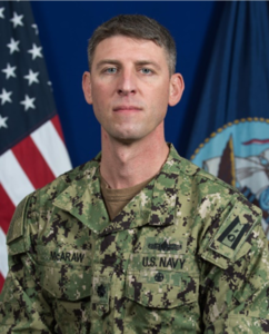 Studio portrait of Cmdr. Michael T. McAraw
