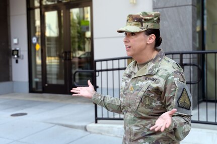 District of Columbia National Guard leadership surveys the future site of the District of Columbia National Guard recruiting storfront in Washington, D.C., July 28. The storefront office, which is leased on behalf of the D.C. Army National Guard by the Baltimore District of the U.S. Army Corps of Engineers through their Real Estate mission, will provide a more accessible location to potential recruits in the District.  (U.S. Air National Guard photo by Staff Sgt. Anthony Small)