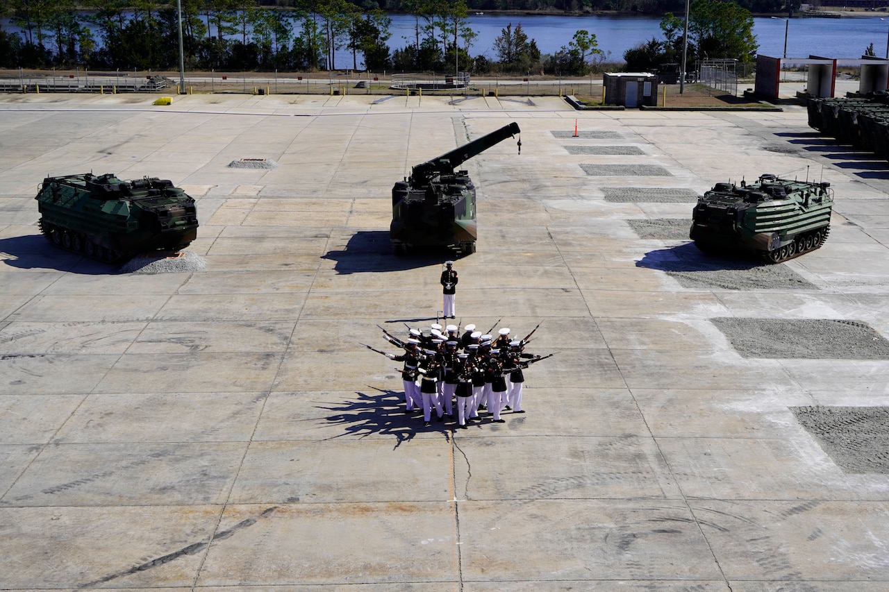 A platoon trains.