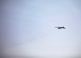 A B-52 Stratofortress flies over the Wings over Warren air show July 28, 2021 on F.E. Warren Air Force Base, Wyoming. Wings over Warren is an annual air show scheduled in conjuction with Cheyenne Frontier Days. (U. S. Air Force photo by Wyoming Army National Guard Sgt. Travis Burnham)