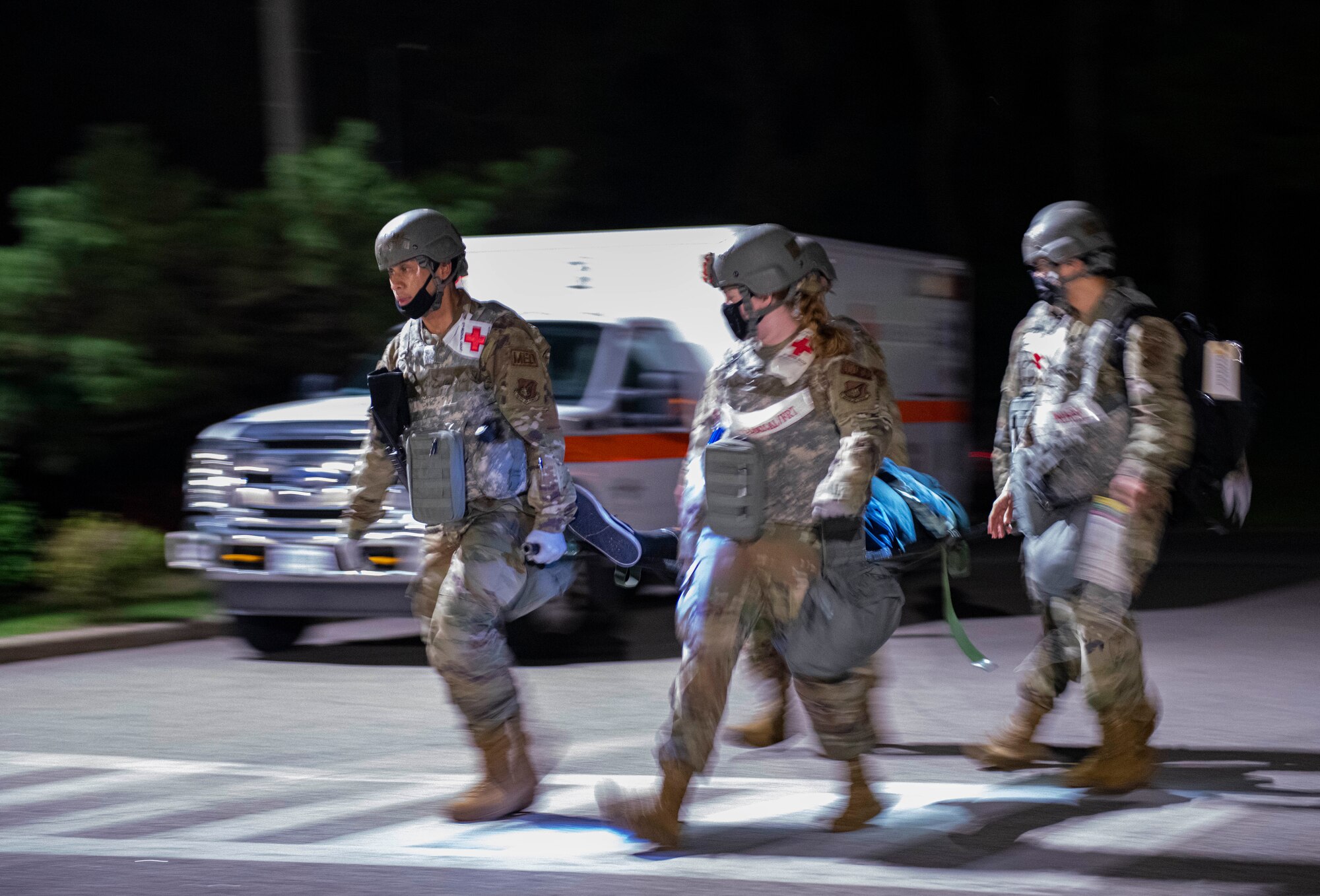 Airmen assigned to the 8th Fighter Wing responded to mass casualty training at Kunsan Air Base, Republic of Korea