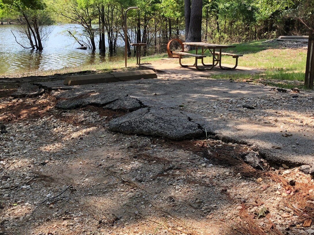 Flood damage at Hanks Creek Park on Sam Rayburn Reservoir