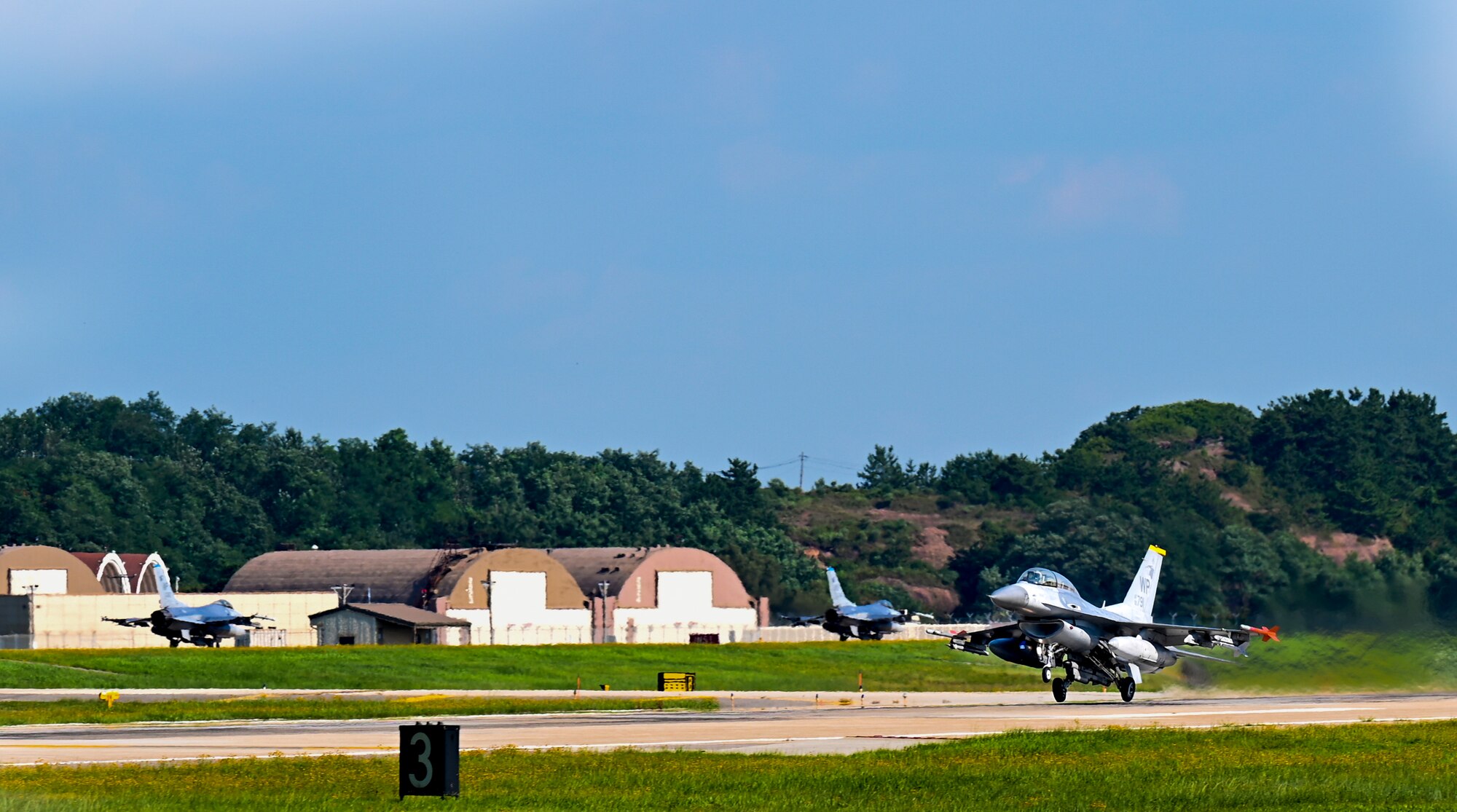 F-16 Fighting Falcon takes off at Kunsan Air Base, Republic of Korea