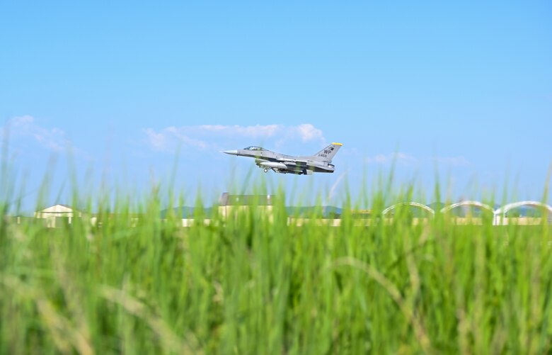 F-16 Fighting Falcon takes off at Kunsan Air Base, Republic of Korea