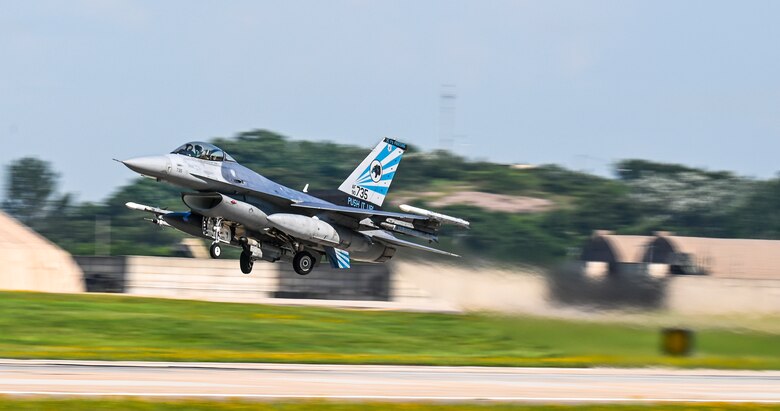 F-16 Fighting Falcon takes off at Kunsan Air Base, Republic of Korea
