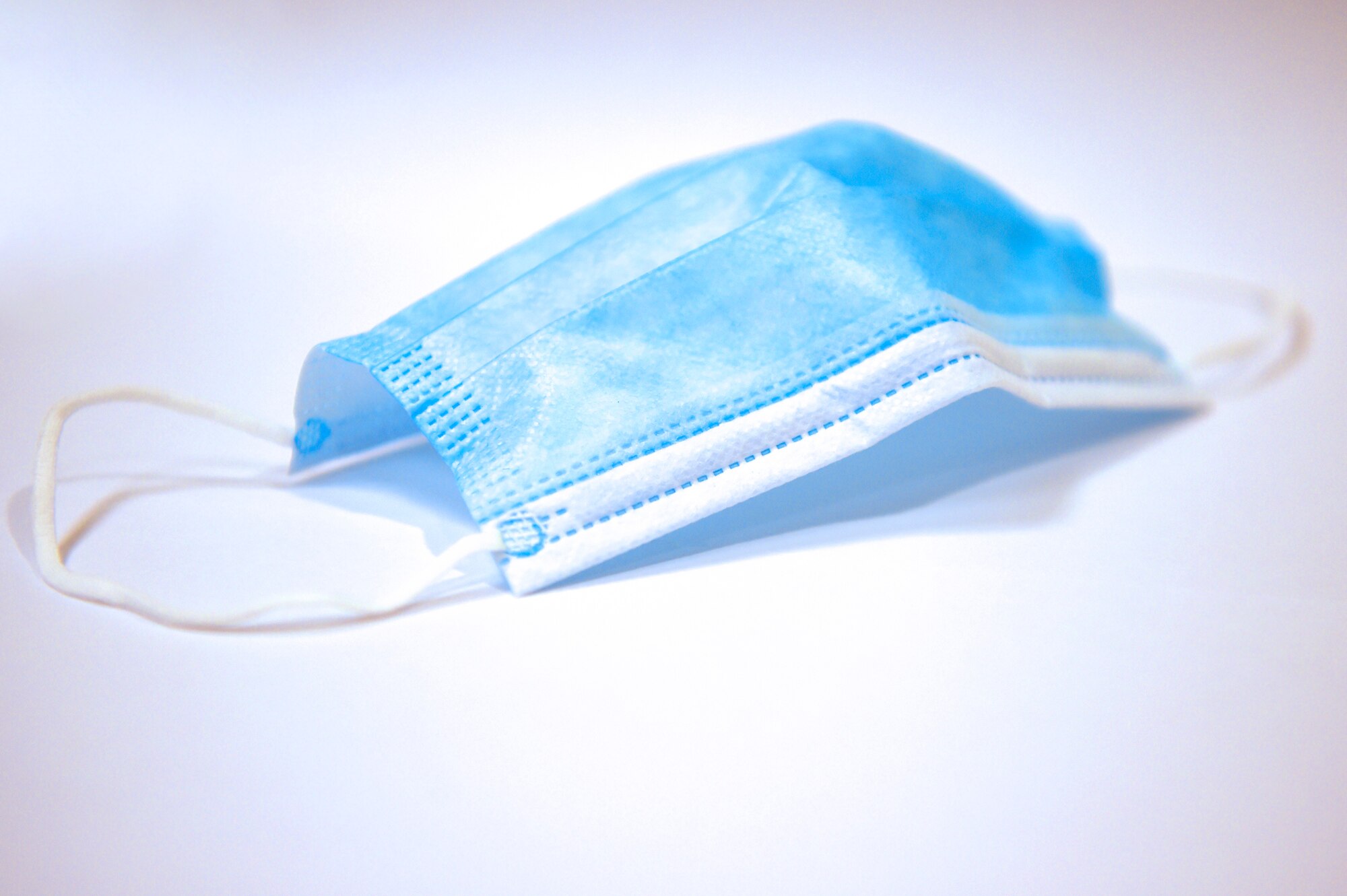 A blue paper mask.