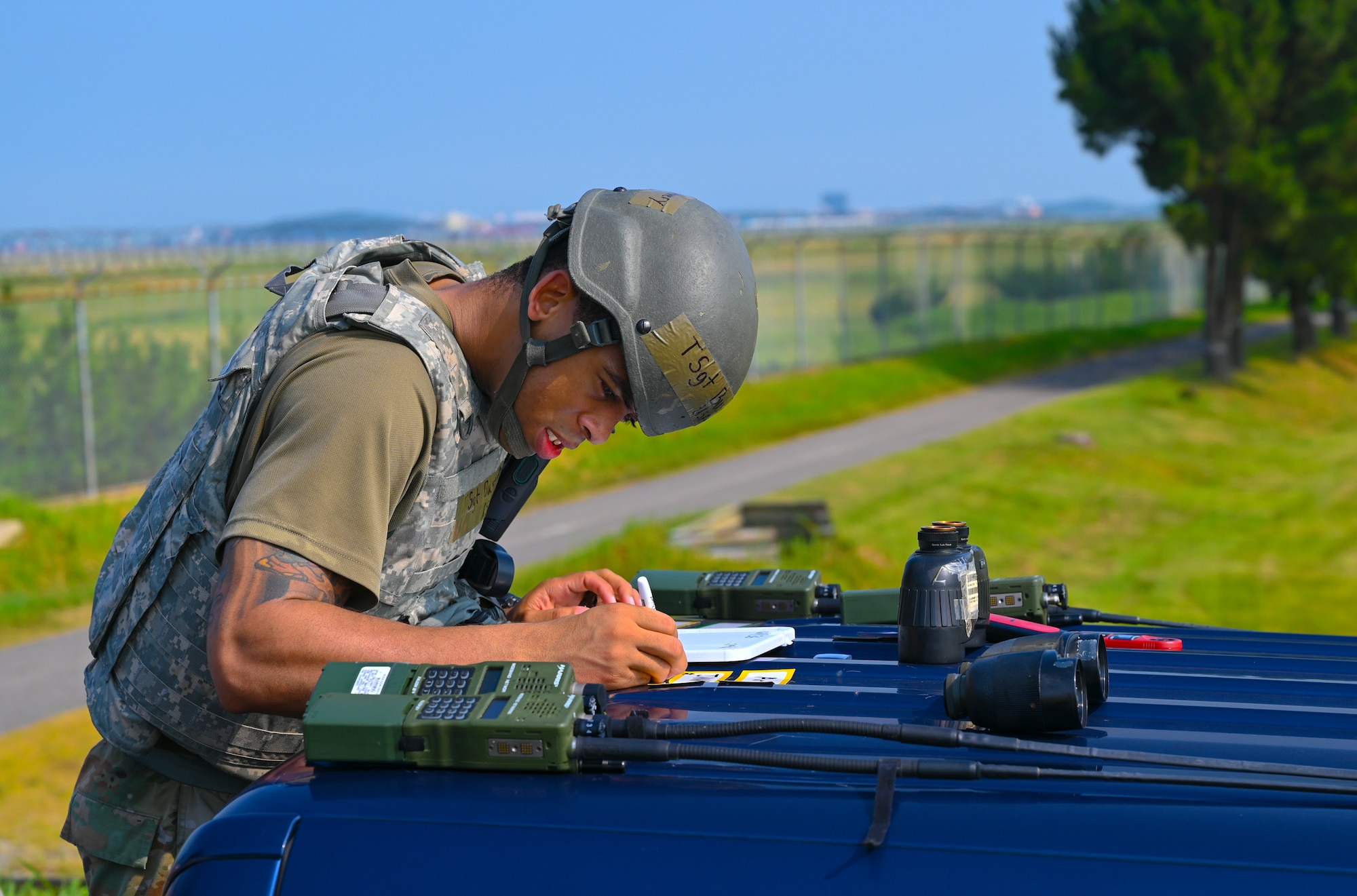 Air Traffic Control Airmen set up mobile operations.
