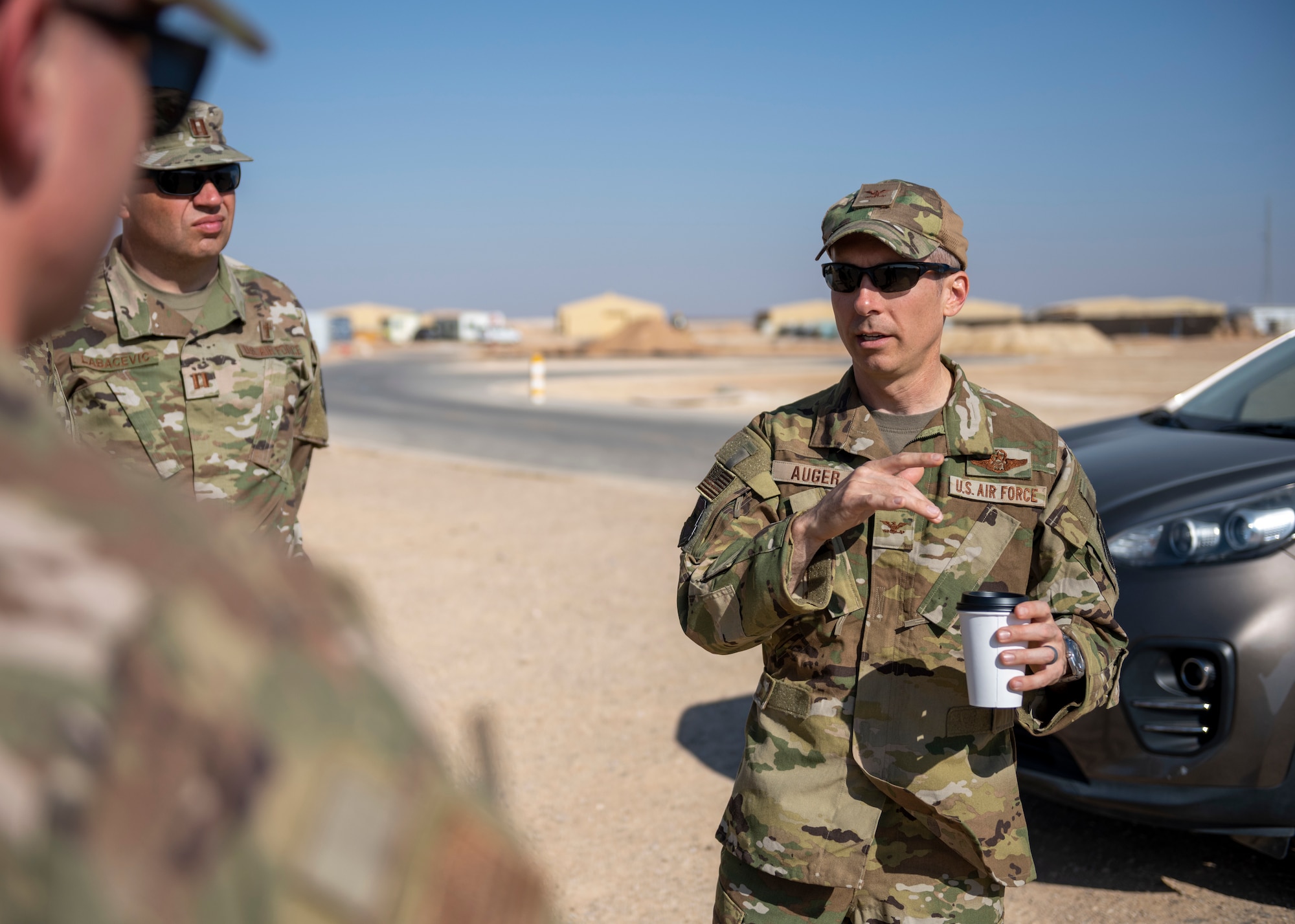 Two U.S. Airmen talk