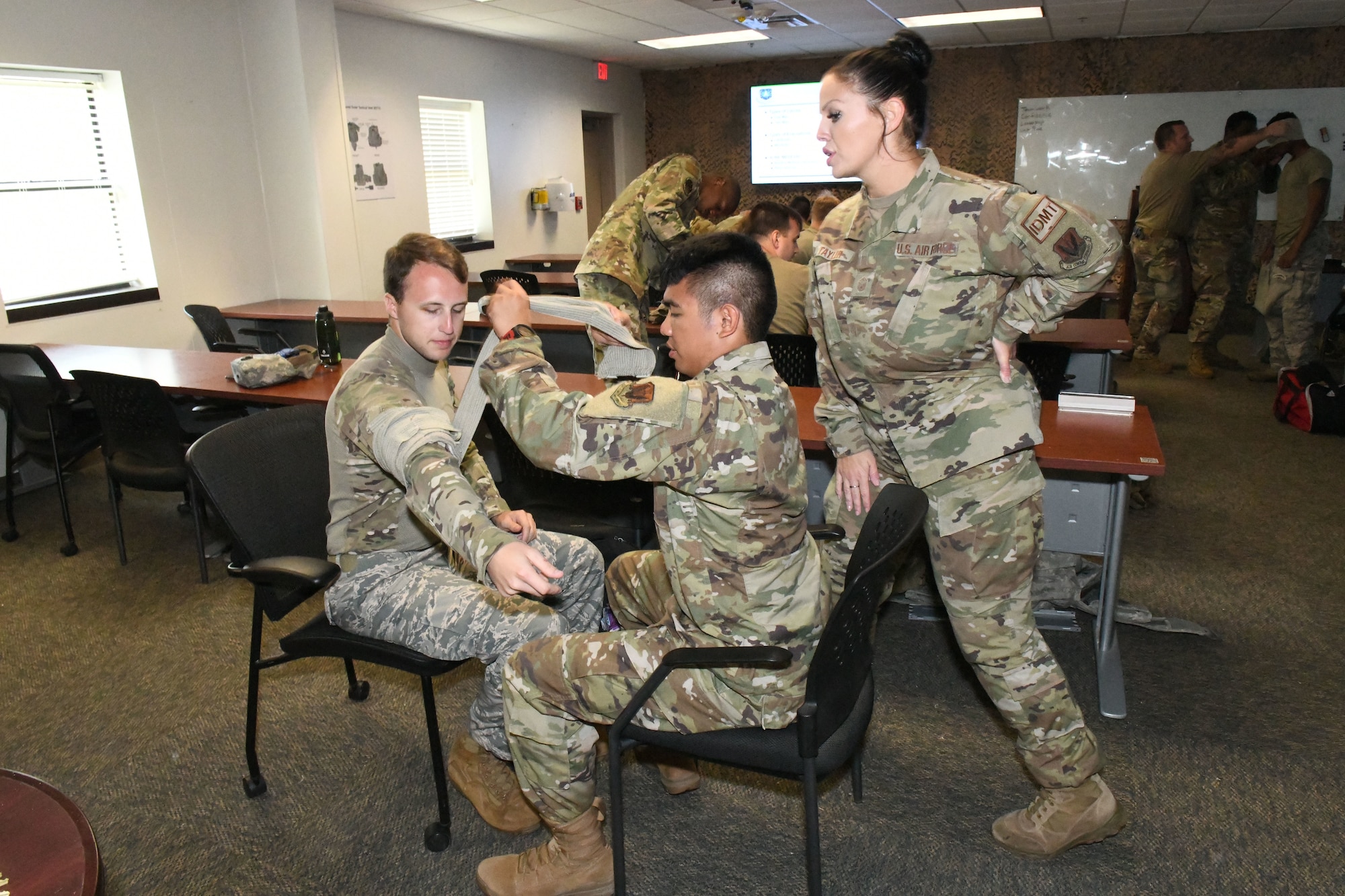 Military members in class