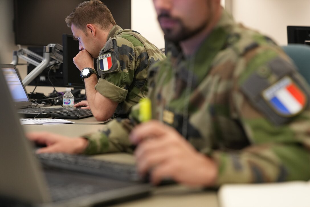 French cyber warriors participate in the U.S. Cyber Command training exercise, Cyber Fort III, at Fort George G. Meade, Md., July 21, 2021.