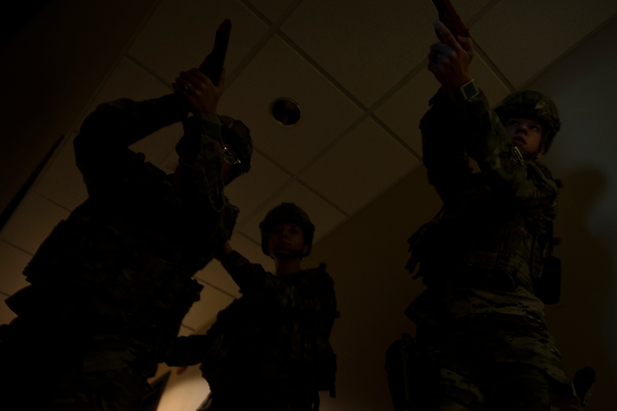 Airmen assigned to the 911th Security Forces Squadron conduct active shooter response training at the Pittsburgh International Airport Air Reserve Station, Pennsylvania, July 29, 2021. Security Forces members train routinely for real-world incidents they can encounter at any given time.