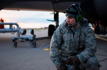 Staff Sgt. Elliot St. Laurent, an Air National Guard crew chief with the 168th Wing, Eielson AirForce Base, Alaska, prepares to refuel a KC-135R Stratotanker at Ørland Air Station, Norway, March 10, 2020. Aircraft and personnel from the Air National Guard, Air Force Reserve, and active duty Air Force are working together in support of Exercise Cold Response 20. CR20 is designed to enhance military capabilities and allied cooperation in high-intensity warfighting in a challenging Arctic environment with rugged terrain and extreme cold weather. We are able to maintain a global presence through the combined efforts of our active duty, National Guard, and Reserve partners. (U.S. Air National Guard photo by Master Sgt. James Michaels)