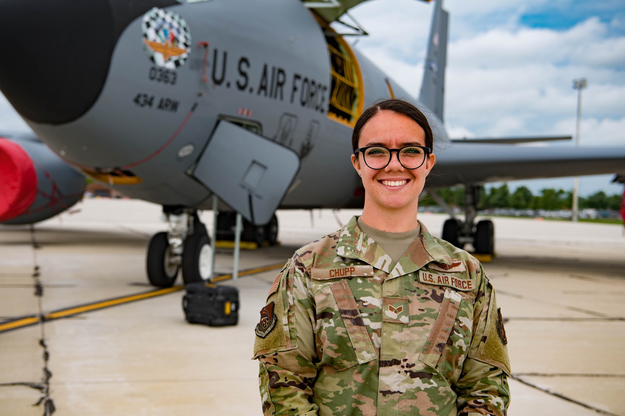 As a young girl Eva Chupp's Amish upbringing set the foundation for her life. Now Senior Airman Cupp is soaring as she trains to be an inflight refueling specialist at Grissom Air Reserve Base, Ind. (Courtesy photo/SrA. Eva Chupp)