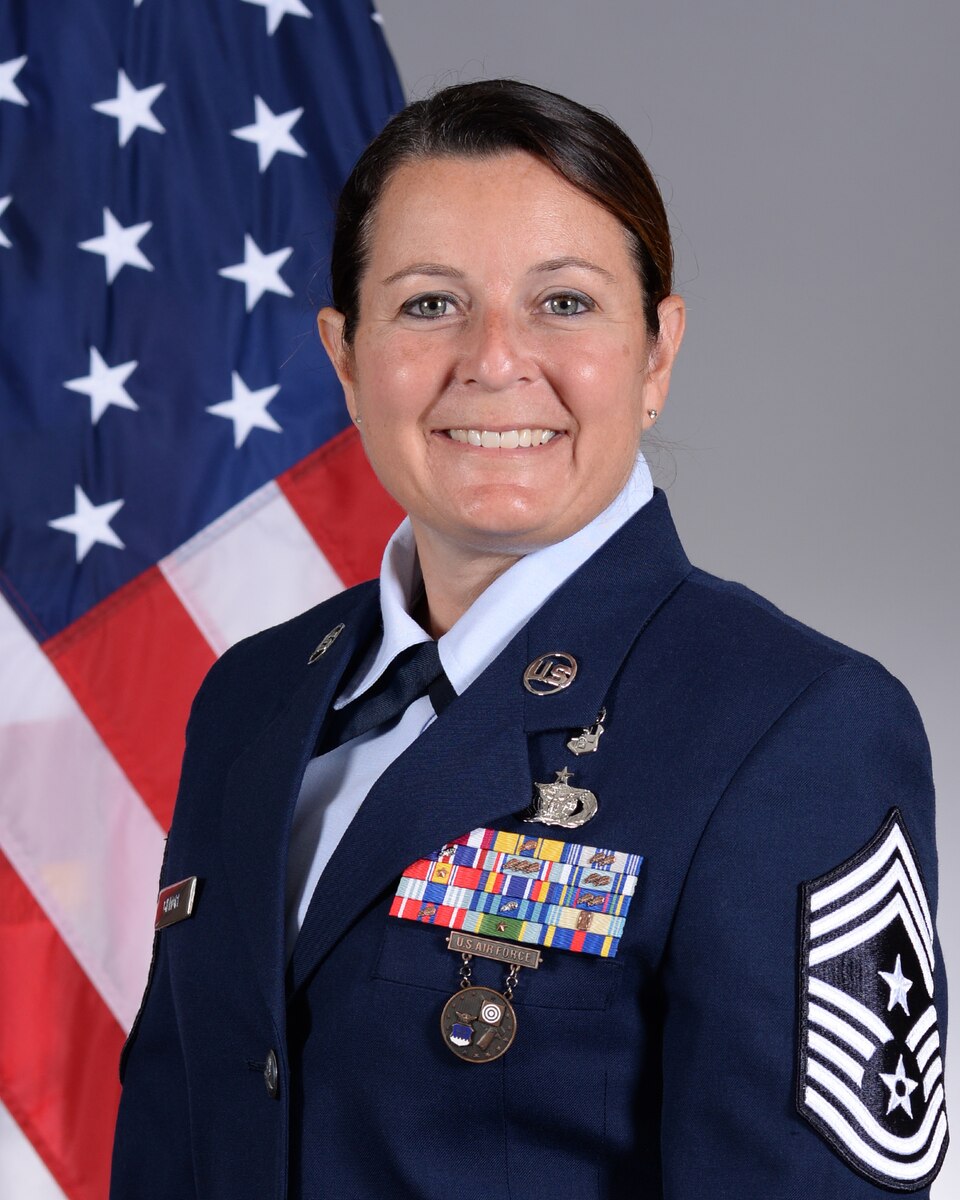 U.S. Air Force official photo of Chief Master Sgt. Barbara J. Gilmore, 403rd Wing command chief. (U.S. Air Force photo)