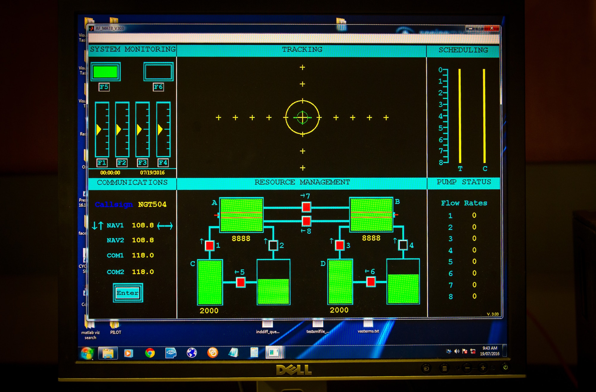 Multi-Attribute Task Battery (MATB) multitasking cognitive test