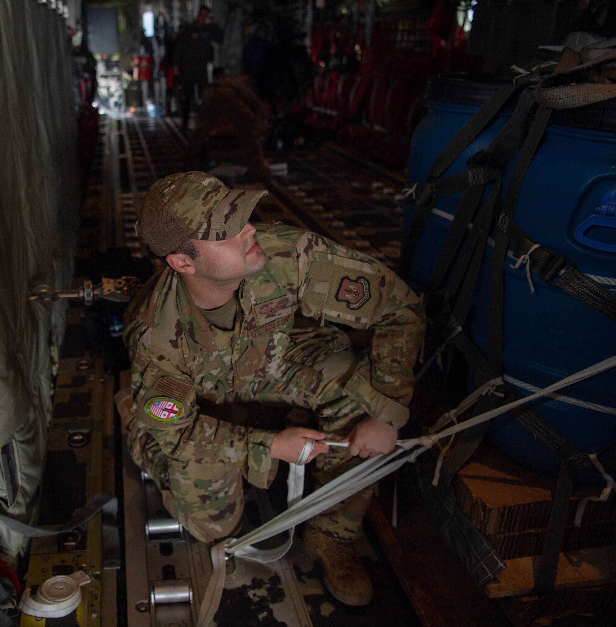 Airman secures load
