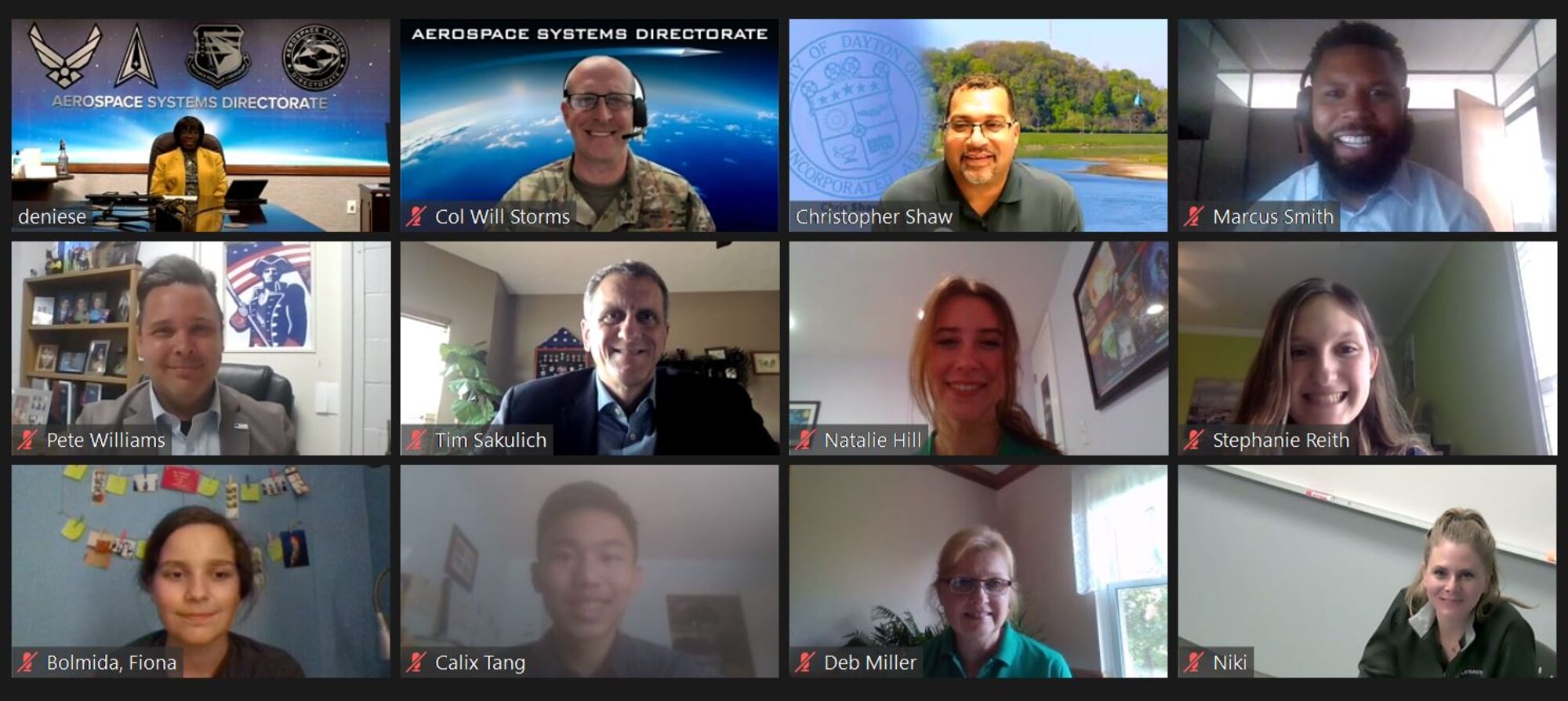 The Air Force Research Laboratory Aerospace Systems Directorate hosted STEM Signing Day for local students virtually, July 30, 2021. AFRL leadership, along with local city leaders, celebrated these students' commitment to STEM. (U.S. Air Force photo screenshot/Rachel Simones)