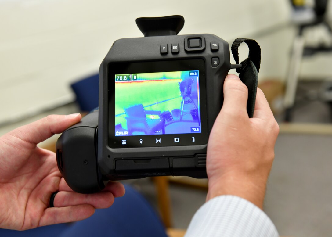 A camera displays a heat-signature image during a demonstration at Edwards Air Force Base, California, July 26. The EO/IR Flight, 775th Test Squadron, 412th Test Engineering Group, 412th Test Wing, developed an improved training program that was supported by SparkEd, the official AFWERX-recognized Spark Cell for Edwards AFB.