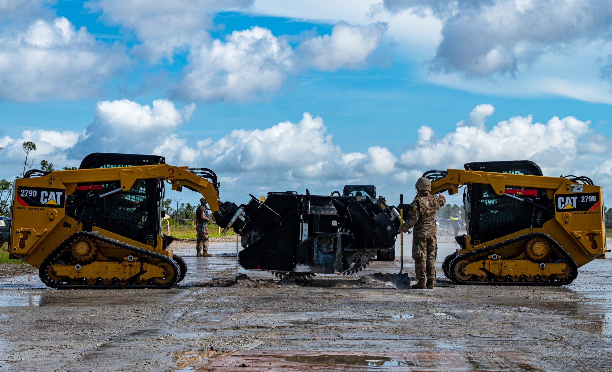 Photo of two track loaders