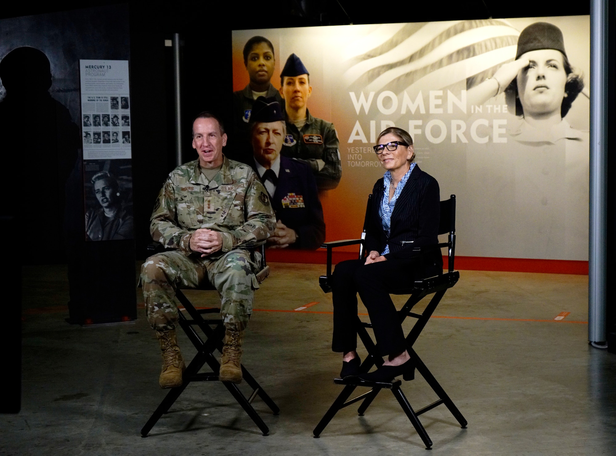 AFLCMC Lt. Gen. Morris and Ms. Watern Opening Remarks for Women in Acquisition event. (U.S. Air Force photo/Ty Greenlees)