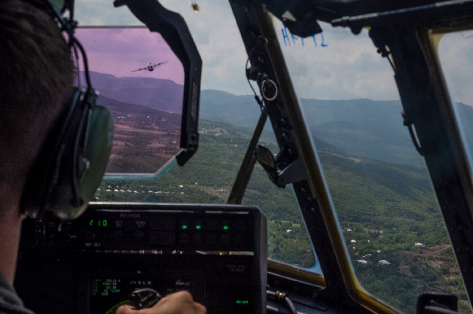 U.S. Air Force Lt. Col. Beau Tresemer, 37th Airlift Squadron commander, flies a C-130J Super Hercules across the skies of Georgia during exercise Agile Spirit 21