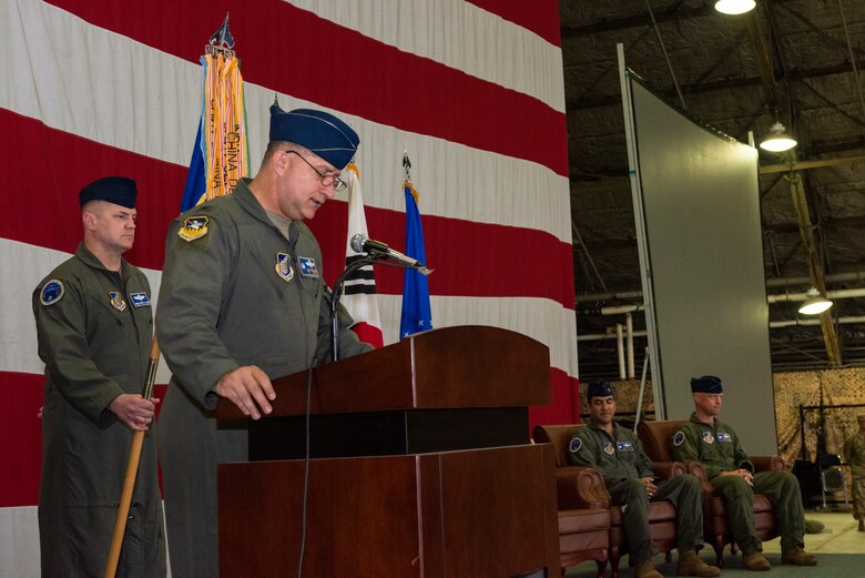 51st Operations Group held a change of command ceremony at Osan Air Base, Republic of Korea, May 28, 2021. Col. David Raymond transferred command of the 51st OG to Col. Matthew Gaetke.