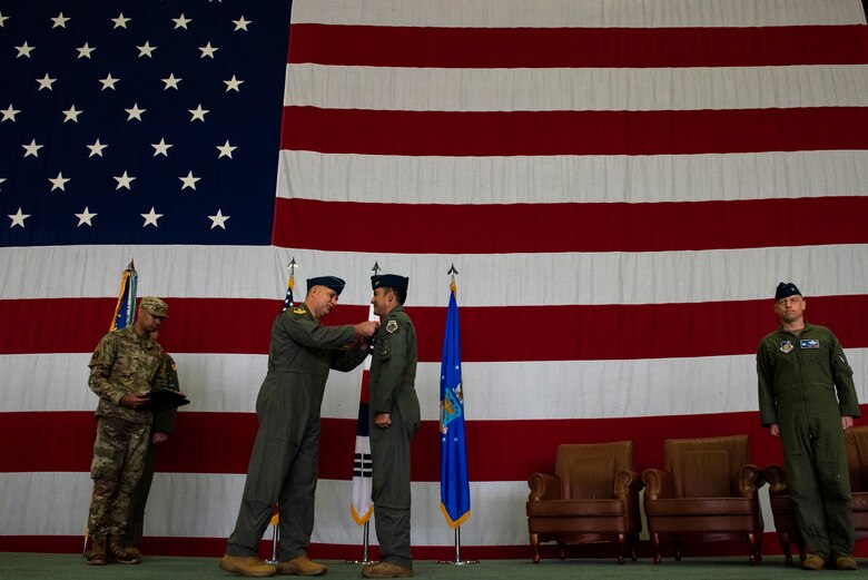 51st Operations Group held a change of command ceremony at Osan Air Base, Republic of Korea, May 28, 2021. Col. David Raymond transferred command of the 51st OG to Col. Matthew Gaetke.