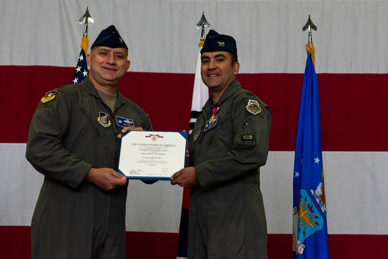 51st Operations Group held a change of command ceremony at Osan Air Base, Republic of Korea, May 28, 2021. Col. David Raymond transferred command of the 51st OG to Col. Matthew Gaetke.