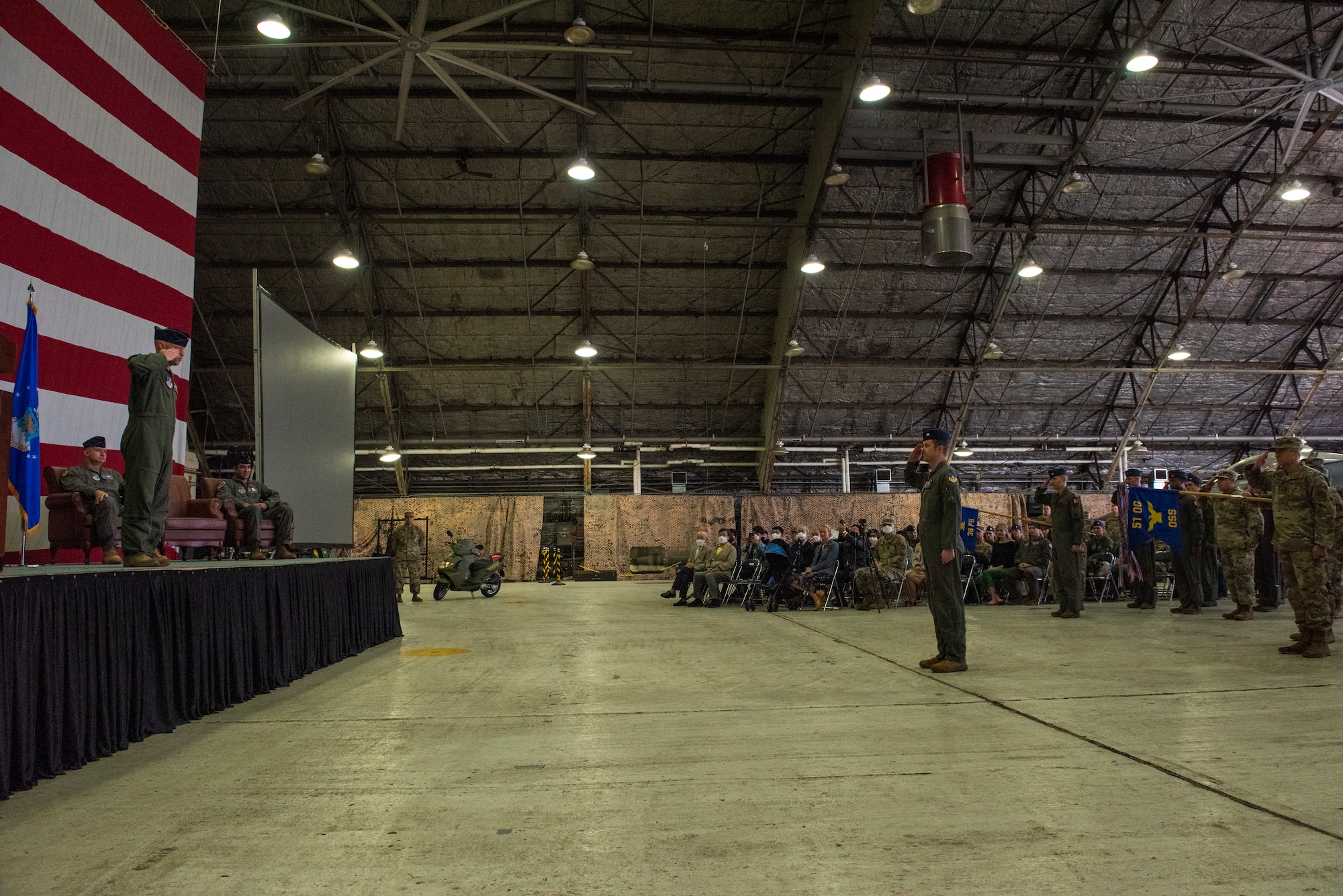 51st Operations Group held a change of command ceremony at Osan Air Base, Republic of Korea, May 28, 2021. Col. David Raymond transferred command of the 51st OG to Col. Matthew Gaetke.