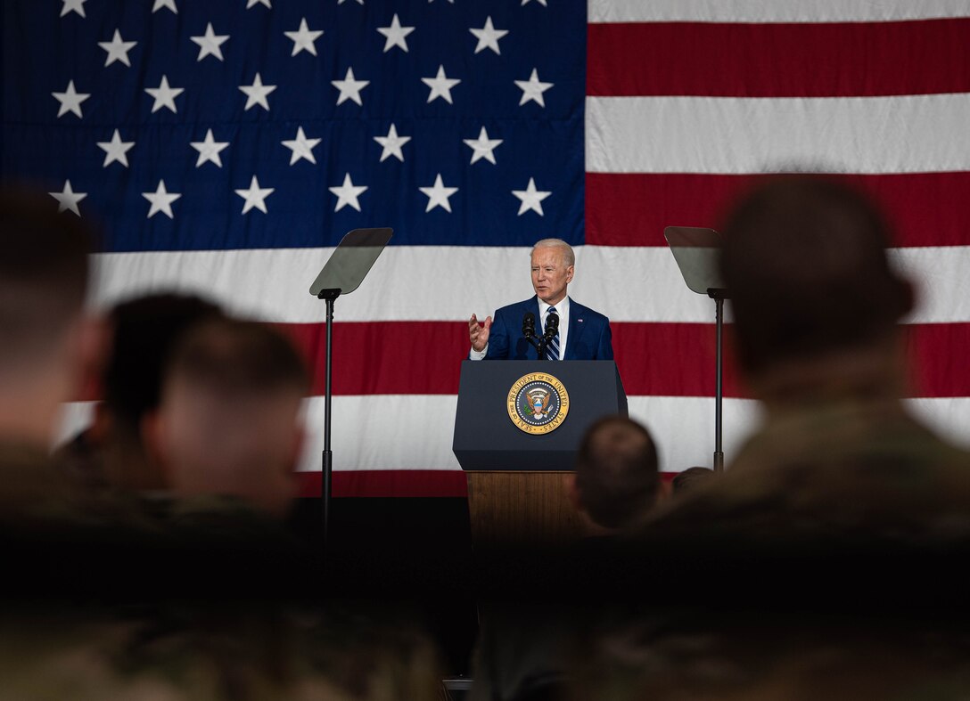 President Joe Biden visited Joint Base Langley-Eustis, Virginia.