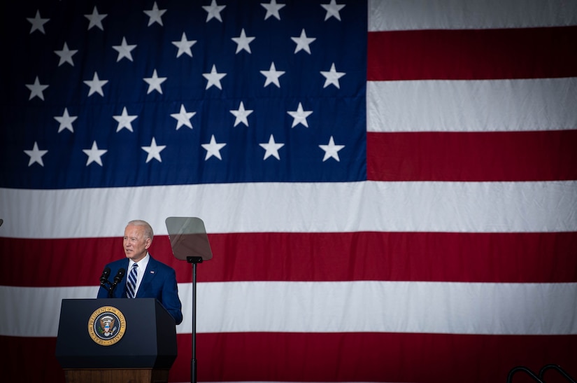 President Joe Biden visited Joint Base Langley-Eustis, Virginia.