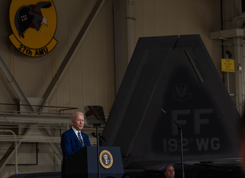 President Joe Biden visited Joint Base Langley-Eustis, Virginia.