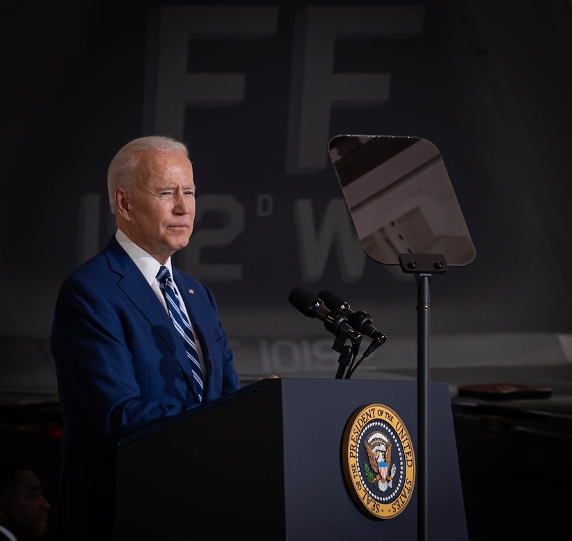 President Joe Biden visited Joint Base Langley-Eustis, Virginia.